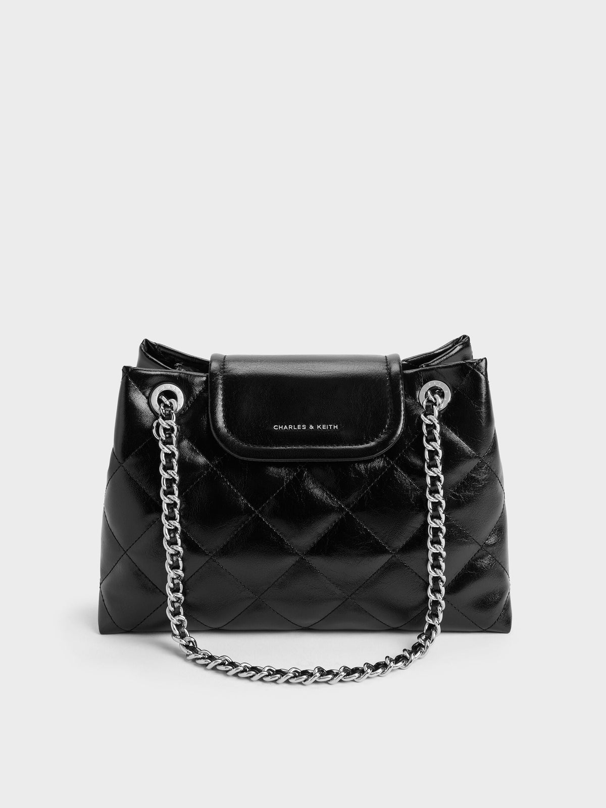 CHARLES & KEITH Latest / Apfra Quilted Shoulder Bag - Noir