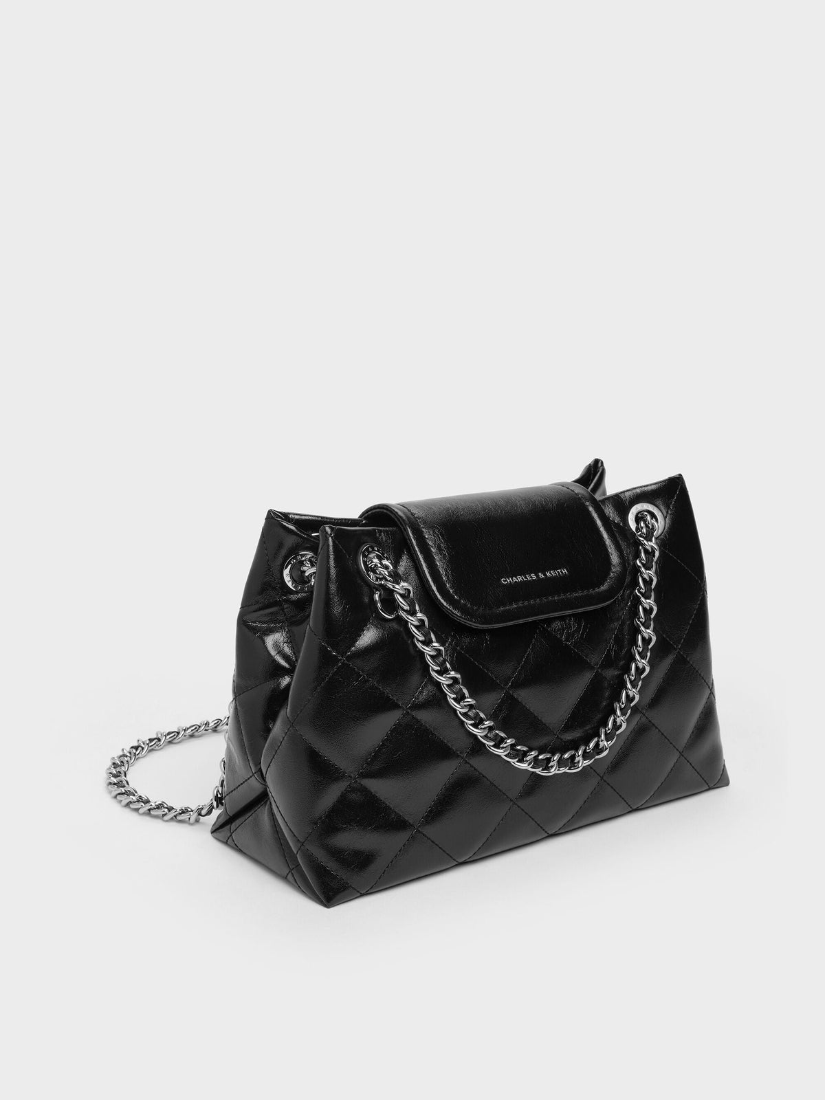 CHARLES & KEITH Latest / Apfra Quilted Shoulder Bag - Noir