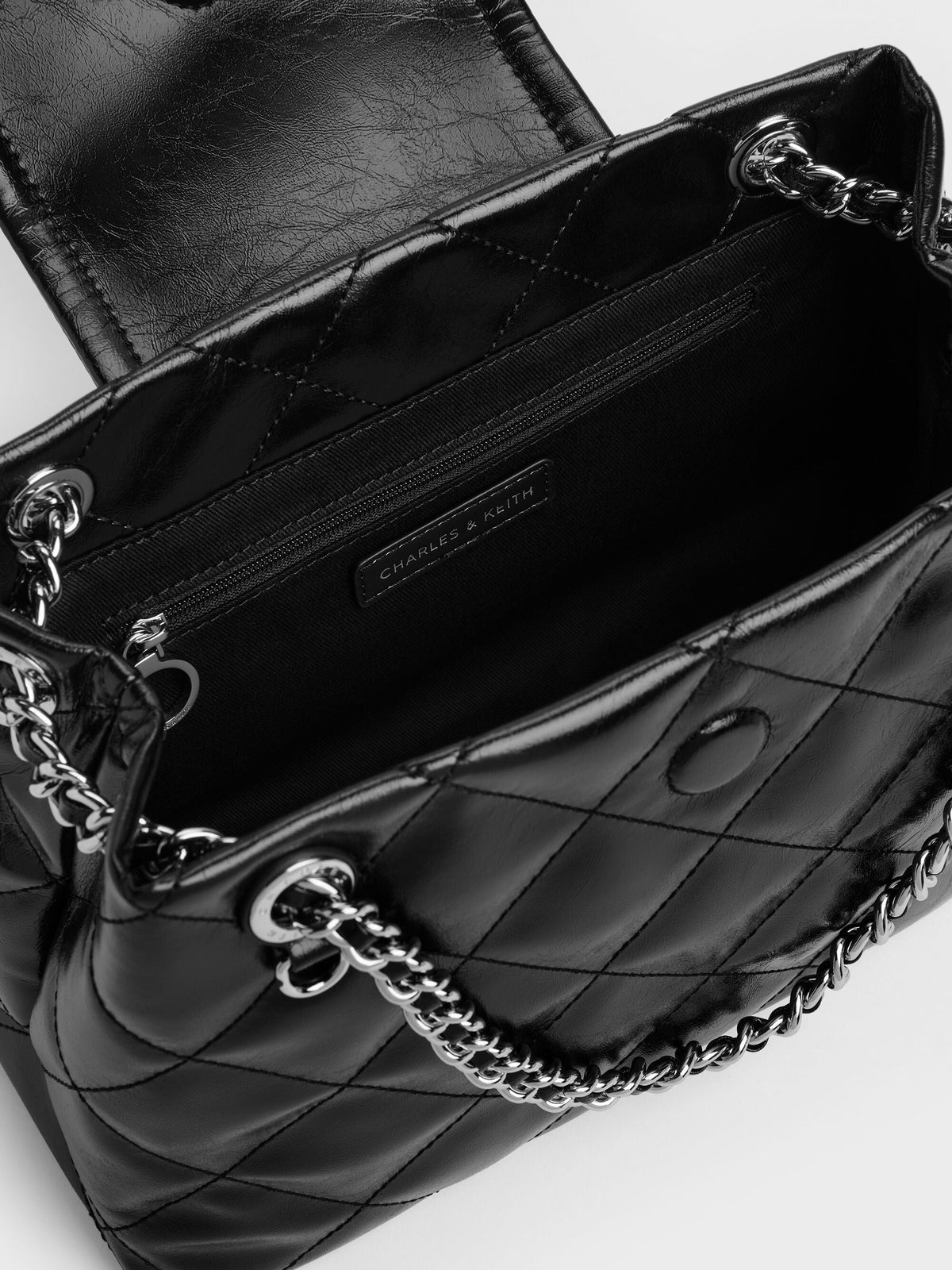 CHARLES & KEITH Latest / Apfra Quilted Shoulder Bag - Noir