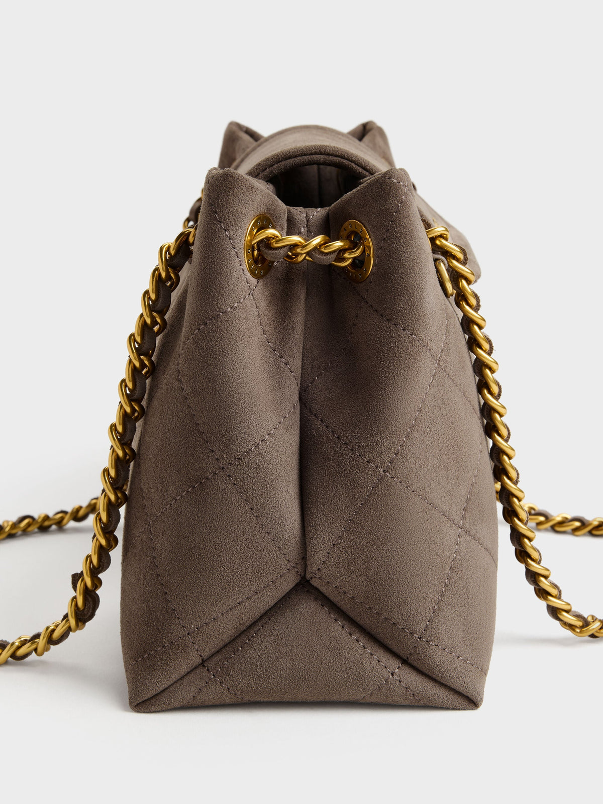 CHARLES & KEITH Smart Buy / Apfra Quilted Shoulder Bag - Stone Grey