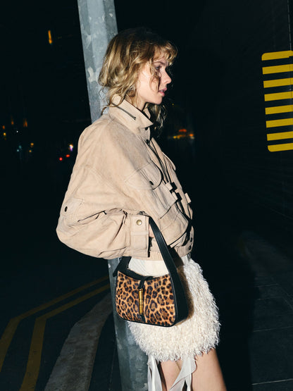 CHARLES & KEITH Value / Cesia Leopard-Print Metallic-Accent Shoulder Bag - Multi