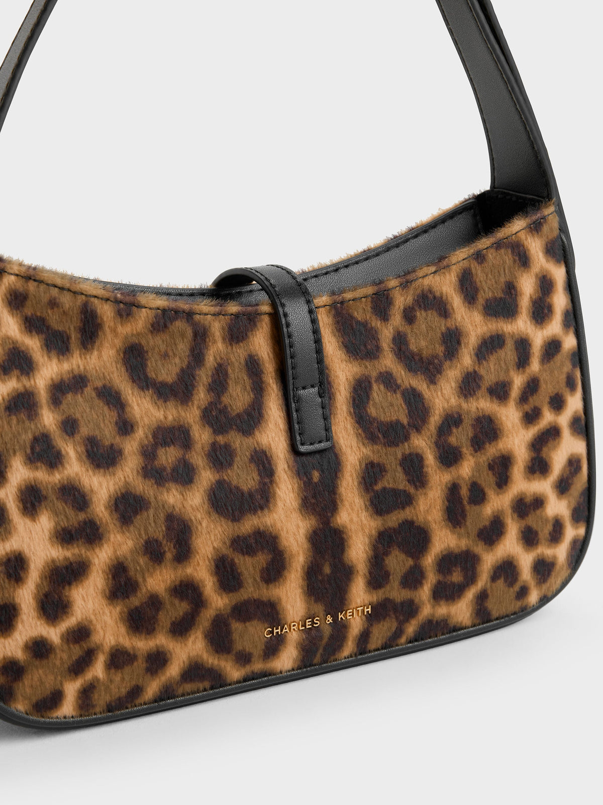 CHARLES & KEITH Value / Cesia Leopard-Print Metallic-Accent Shoulder Bag - Multi