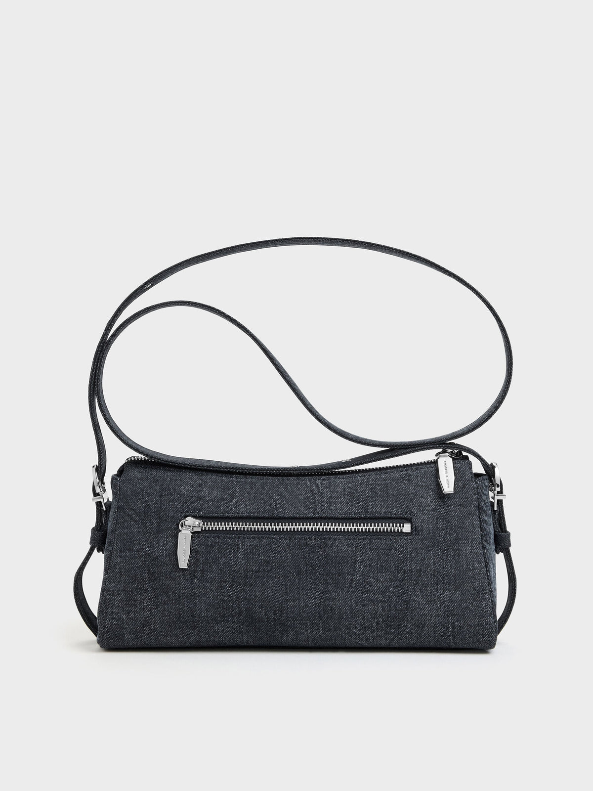 CHARLES & KEITH Featured / Rachel Denim Front-Pocket Chain Shoulder Bag - Denim Blue