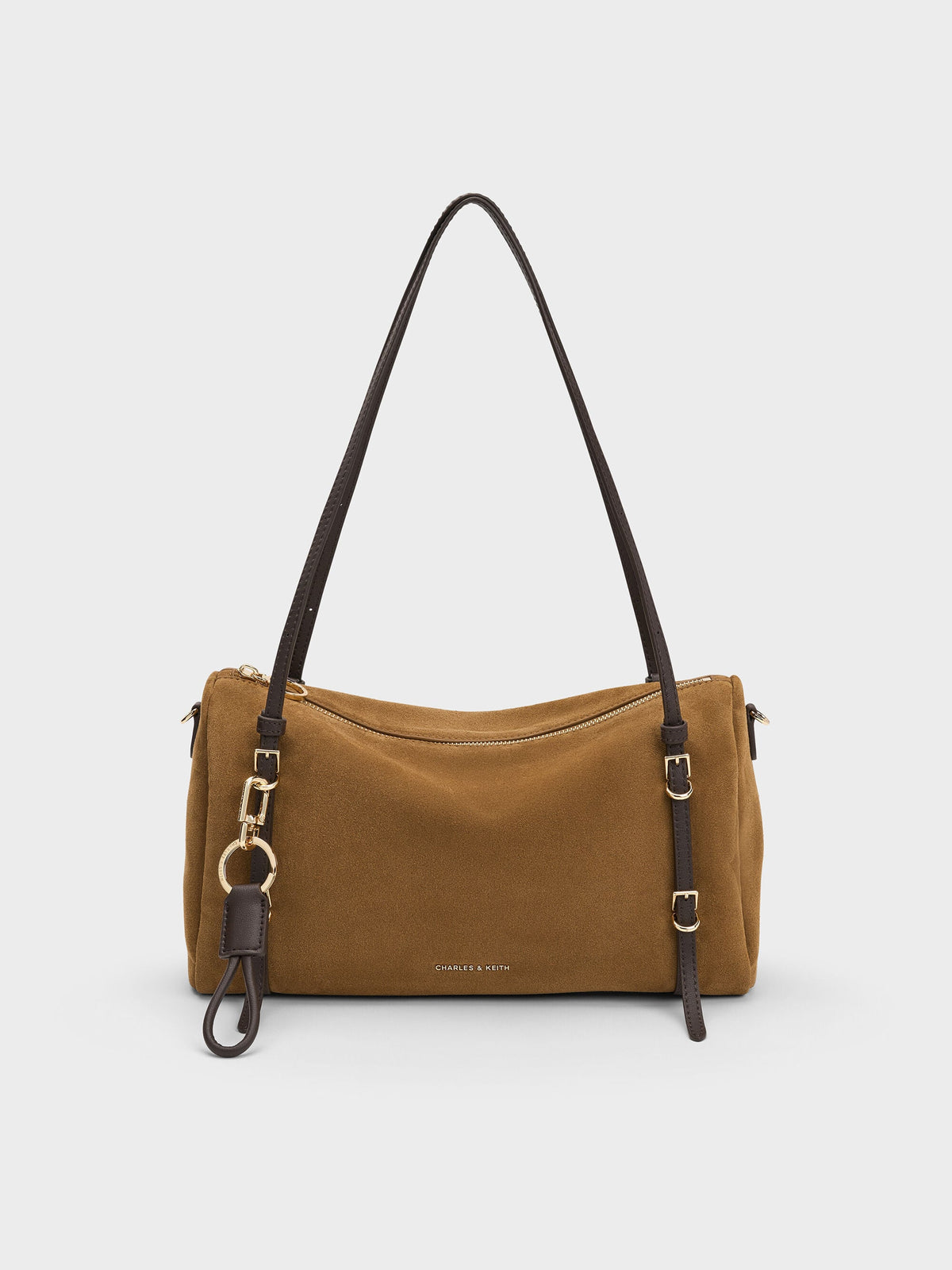 CHARLES & KEITH Classic / Levy Two-Tone Shoulder Bag - Sahara Sand