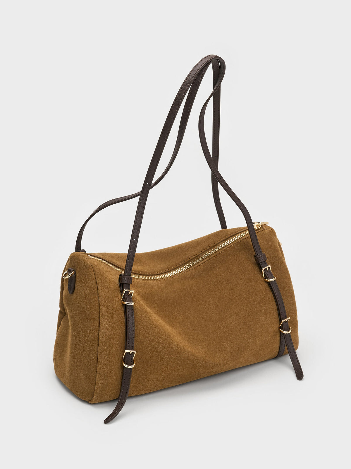 CHARLES & KEITH Classic / Levy Two-Tone Shoulder Bag - Sahara Sand