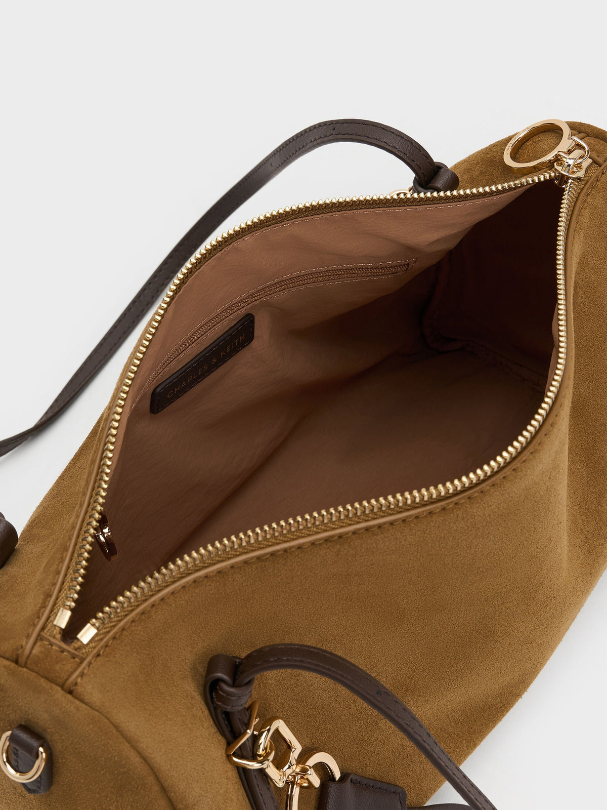 CHARLES & KEITH Classic / Levy Two-Tone Shoulder Bag - Sahara Sand