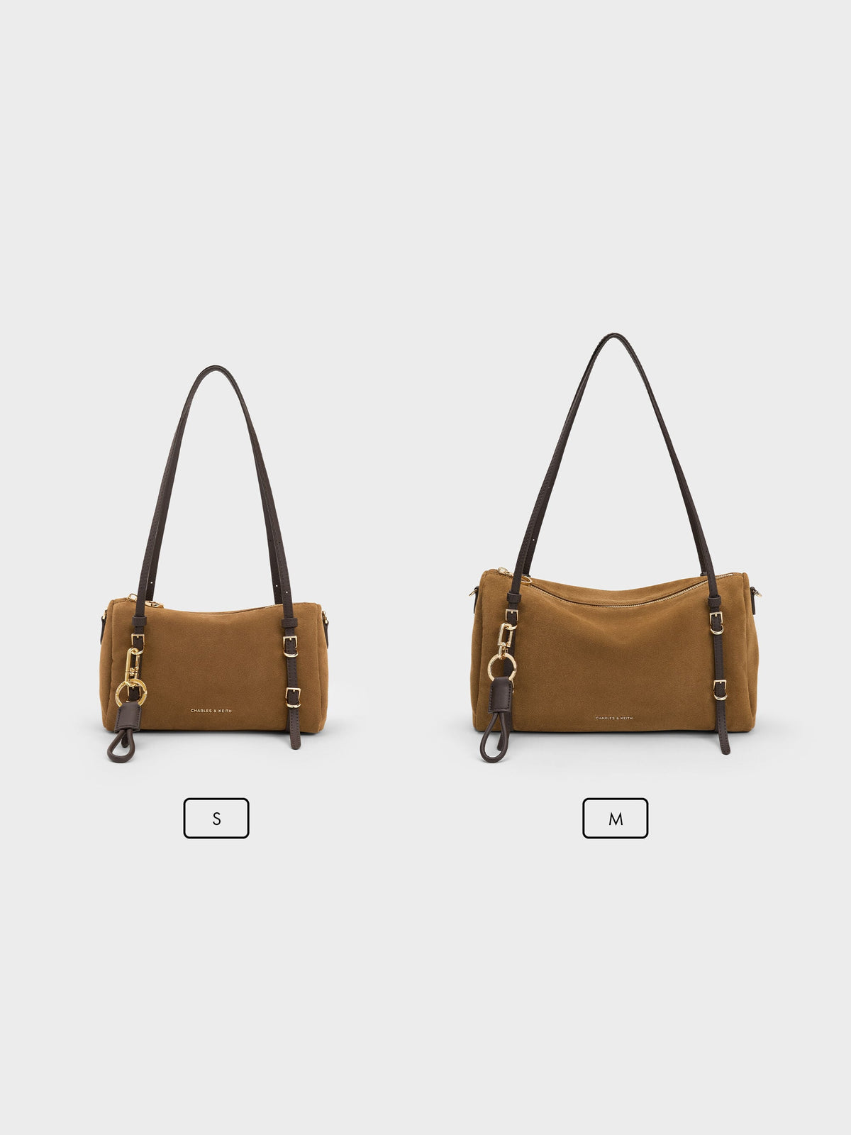 CHARLES & KEITH Classic / Levy Two-Tone Shoulder Bag - Sahara Sand