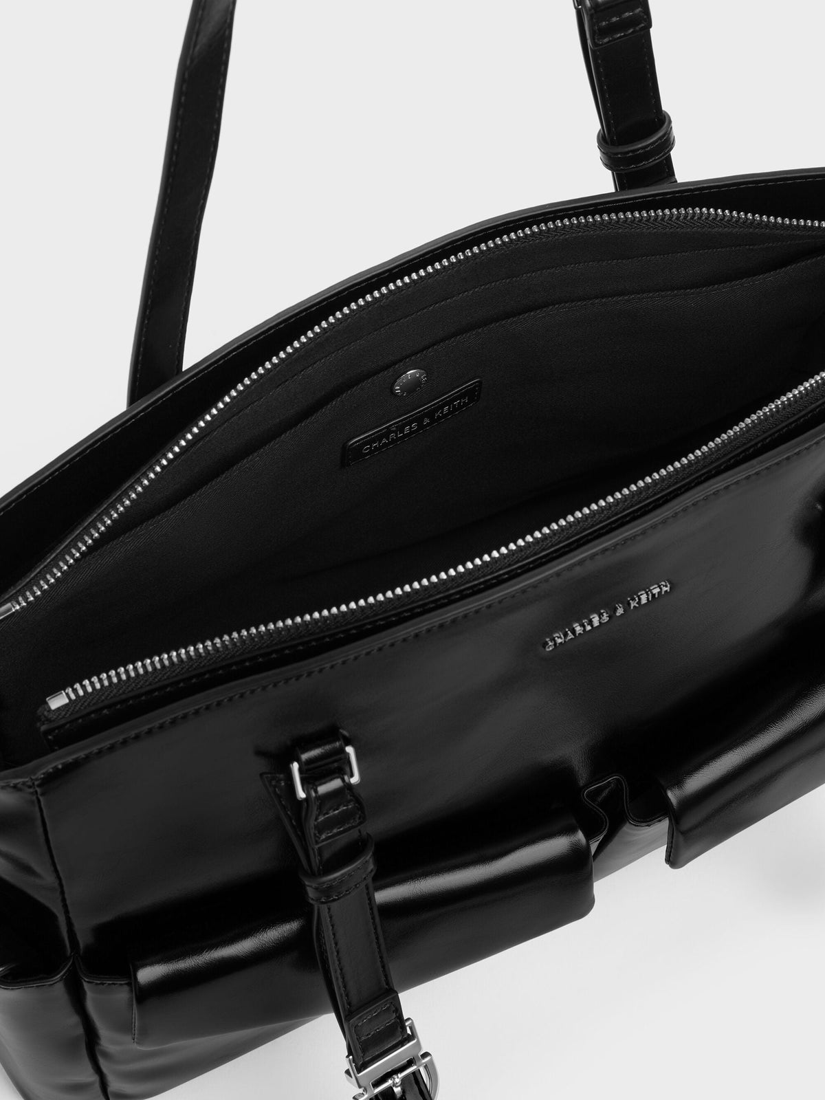 CHARLES & KEITH Exclusive / Rachel Multi-Pocket Tote Bag - Noir