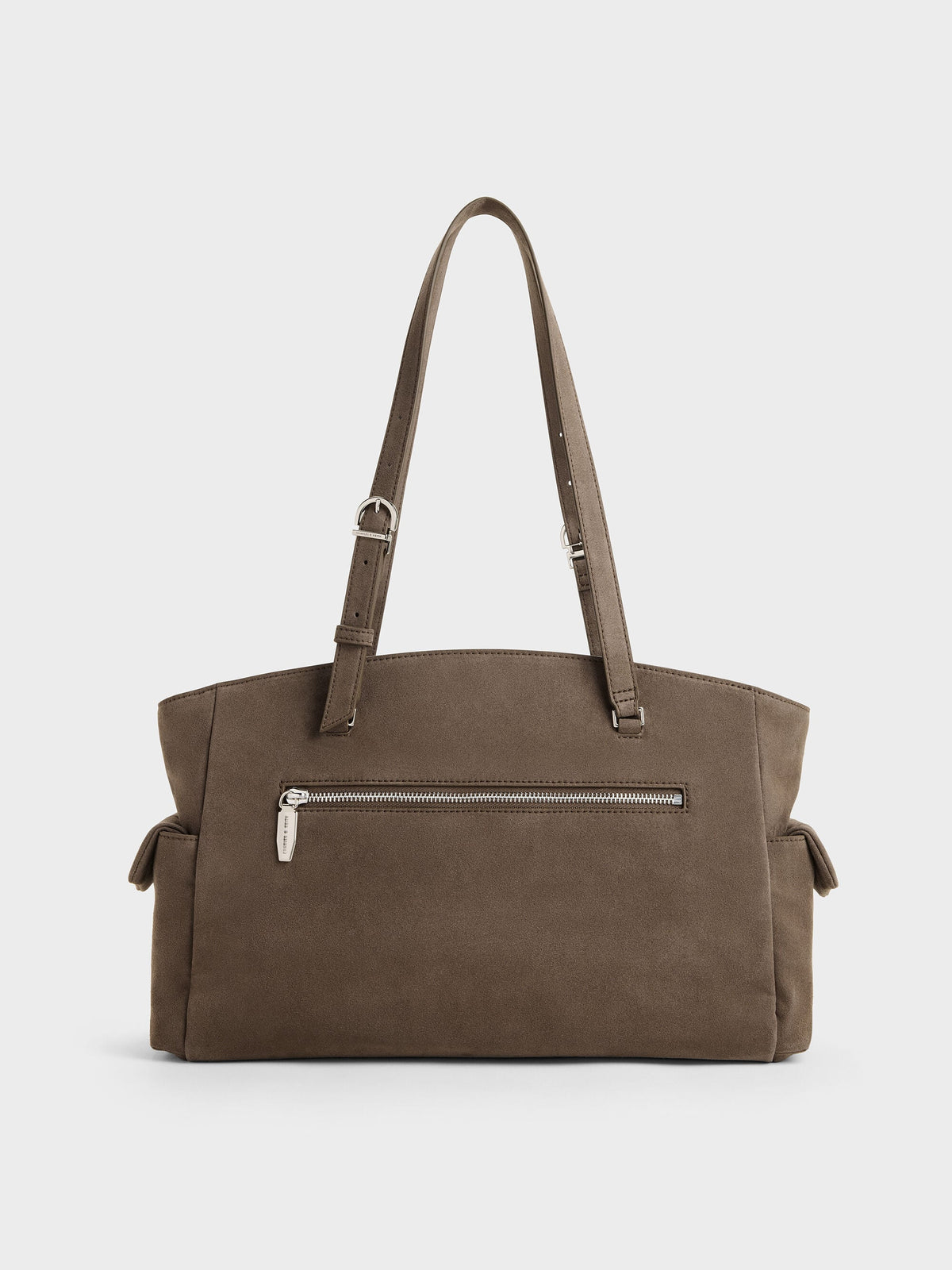 CHARLES & KEITH Trusted / Rachel Multi-Pocket Tote Bag - Stone Grey