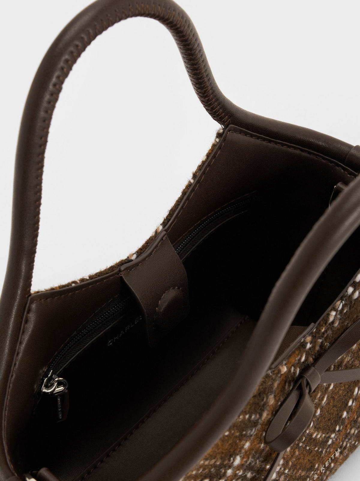 CHARLES & KEITH Popular / Hazel Checkered Bow Tubular Top Handle Bag - Multi