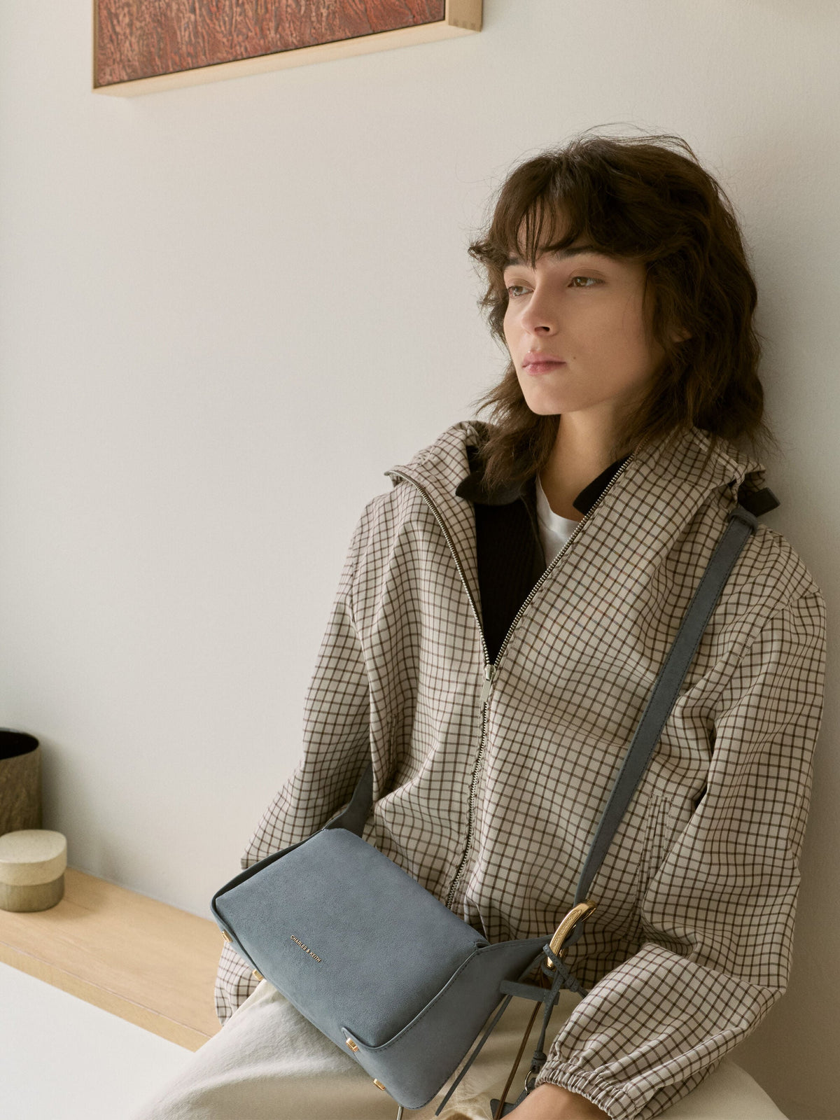CHARLES & KEITH Premium / Aislin Shoulder Bag - Smoky Blue