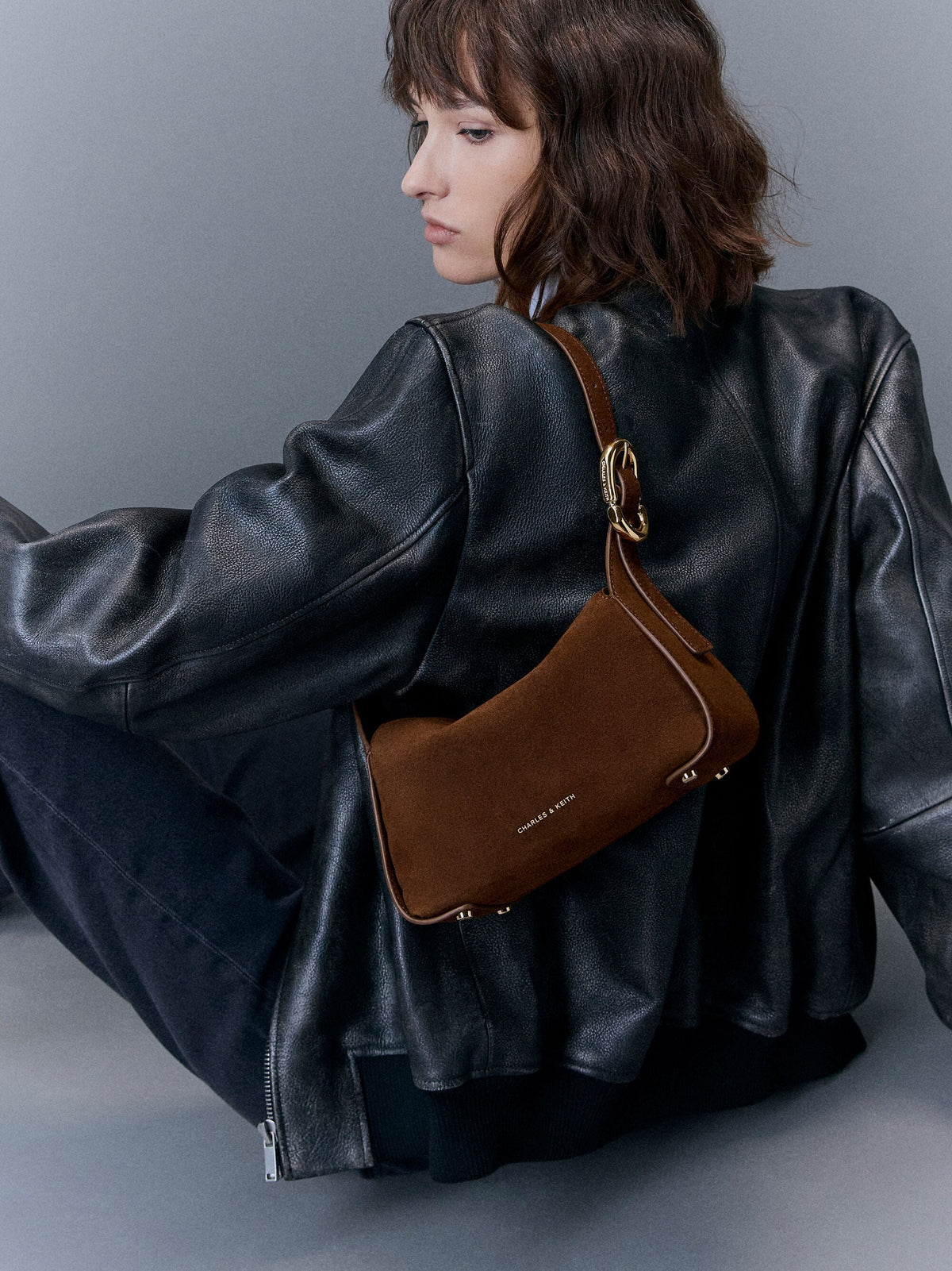 CHARLES & KEITH Great Value / Aislin Shoulder Bag - Pecan Brown