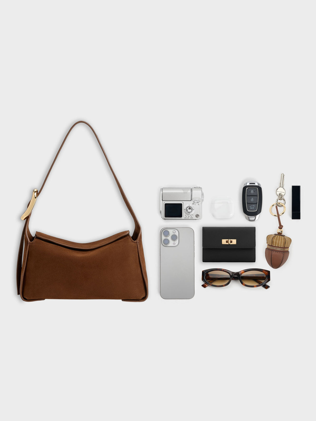 CHARLES & KEITH Great Value / Aislin Shoulder Bag - Pecan Brown