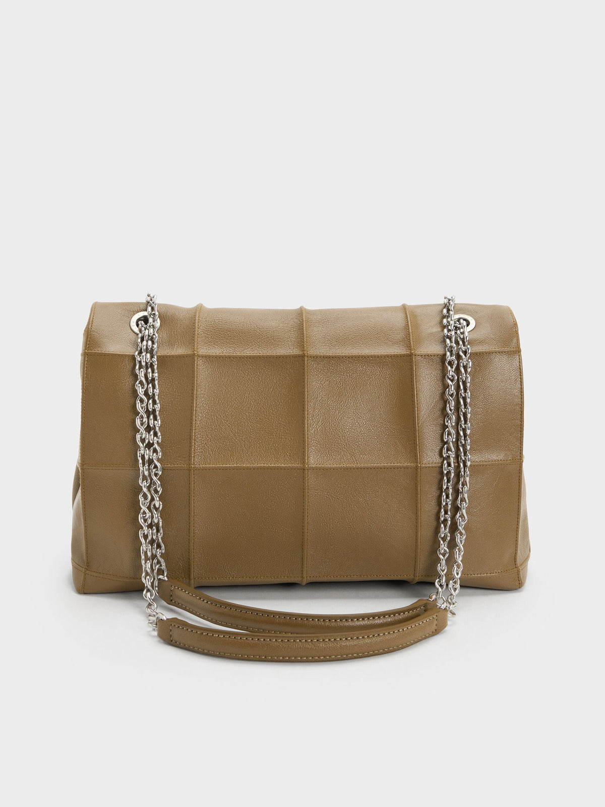 CHARLES & KEITH Value / Large Delfina Quilted Chain-Strap Shoulder Bag - Walnut Brown