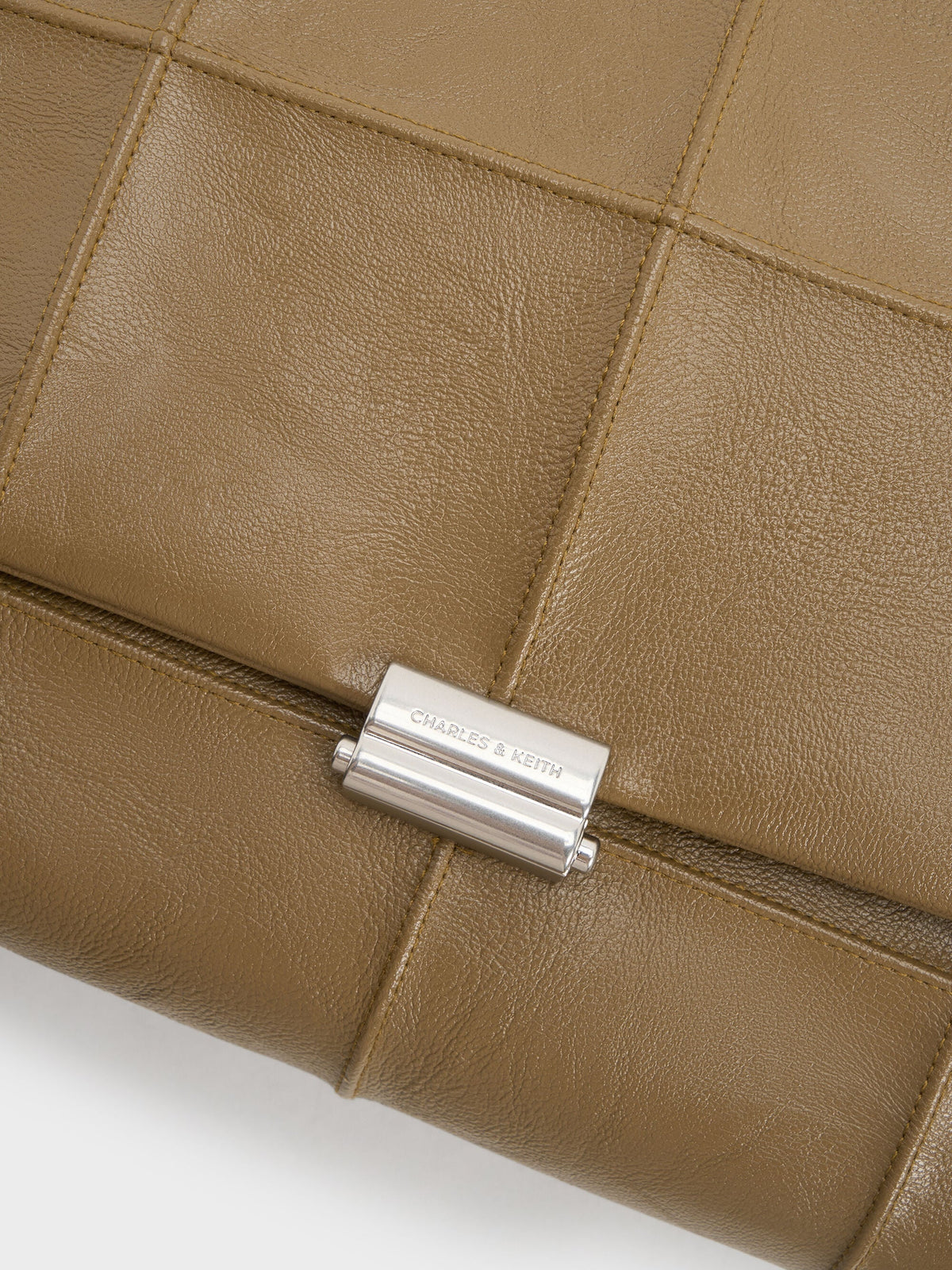 CHARLES & KEITH Value / Large Delfina Quilted Chain-Strap Shoulder Bag - Walnut Brown