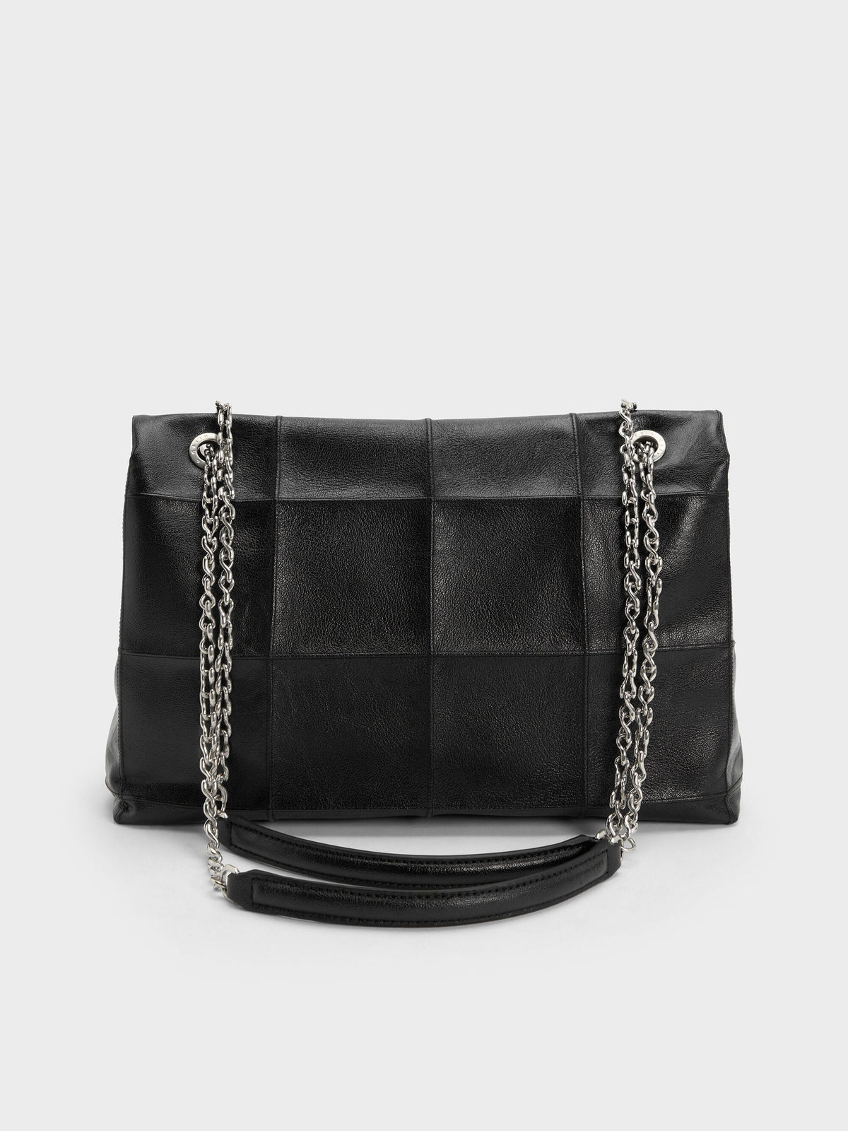 CHARLES & KEITH Trusted / Large Delfina Quilted Chain-Strap Shoulder Bag - Black