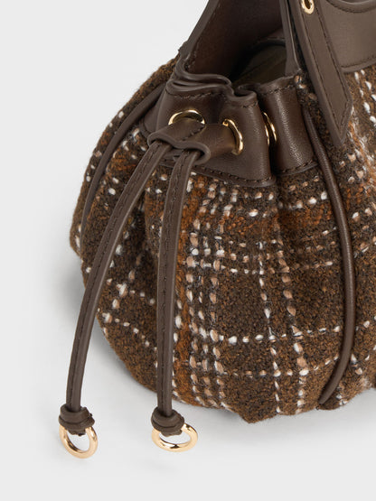CHARLES & KEITH Discount / Mini Lillith Checkered Drawstring Bucket Bag - Multi