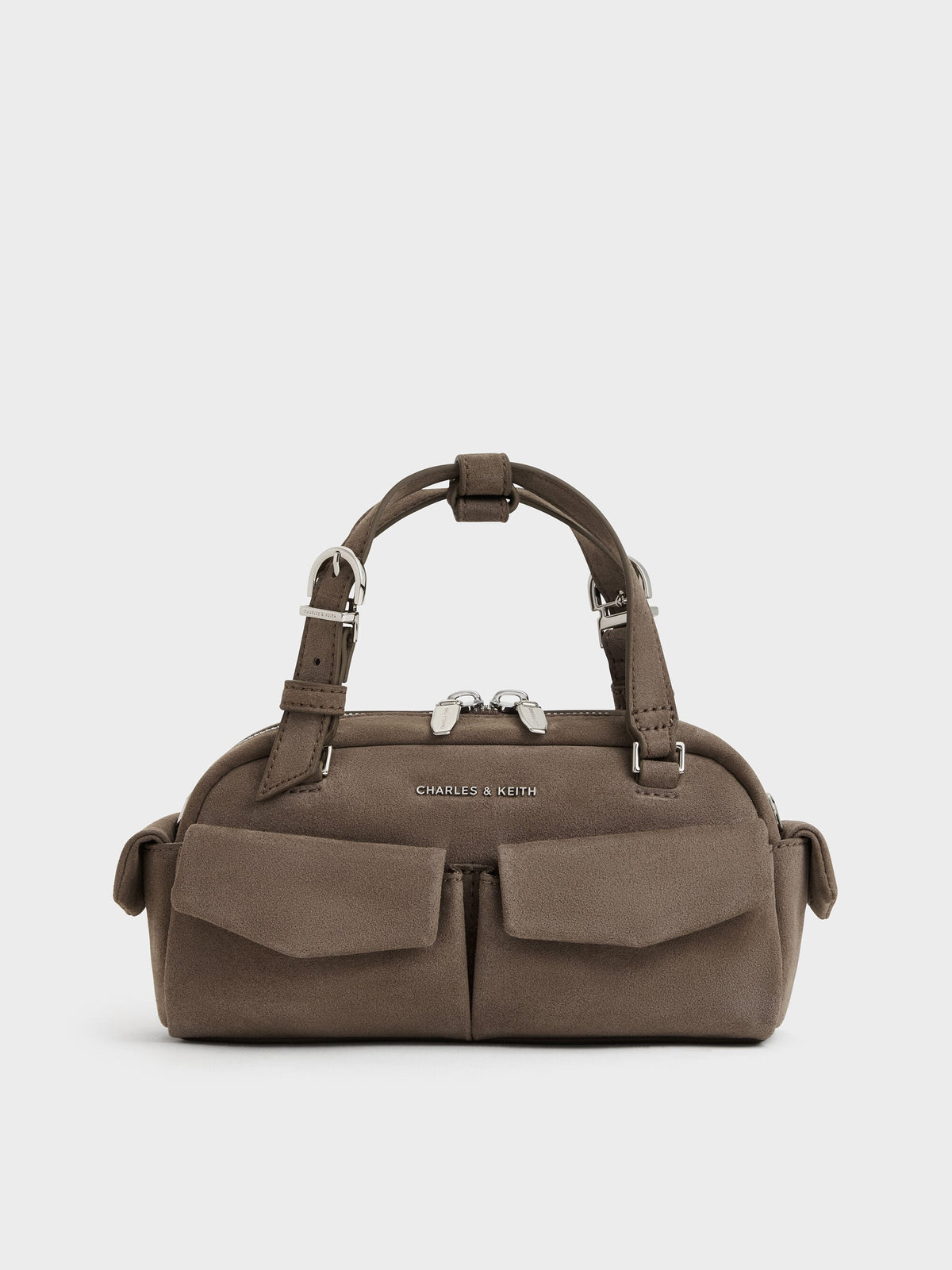 CHARLES & KEITH Featured / Rachel Multi-Pocket Bowling Bag - Stone Grey