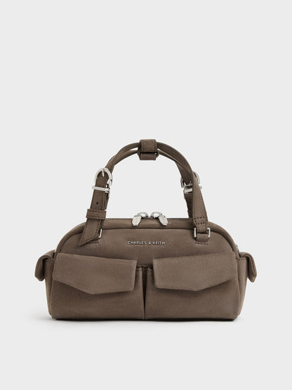 CHARLES & KEITH Featured / Rachel Multi-Pocket Bowling Bag - Stone Grey
