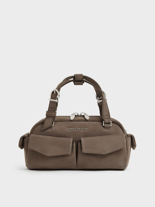 CHARLES & KEITH Featured / Rachel Multi-Pocket Bowling Bag - Stone Grey