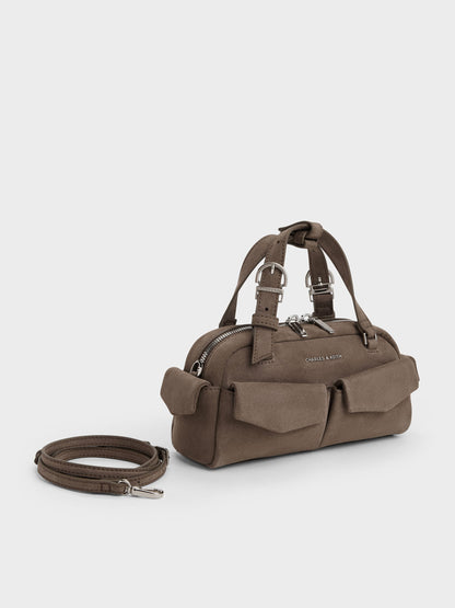 CHARLES & KEITH Featured / Rachel Multi-Pocket Bowling Bag - Stone Grey
