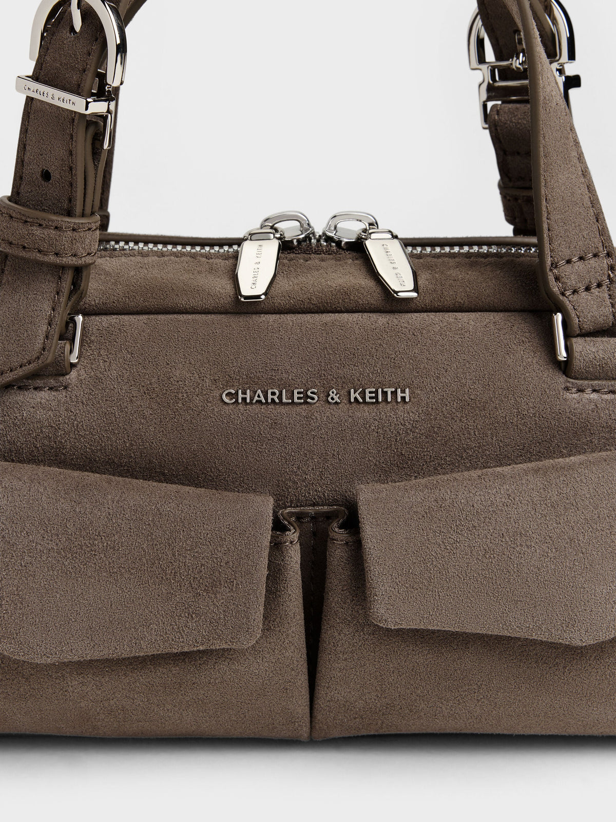 CHARLES & KEITH Featured / Rachel Multi-Pocket Bowling Bag - Stone Grey