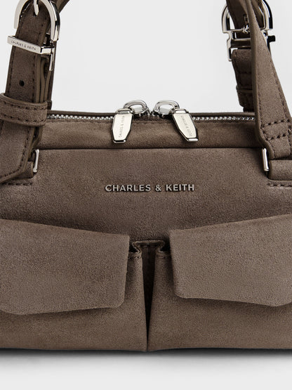 CHARLES & KEITH Featured / Rachel Multi-Pocket Bowling Bag - Stone Grey