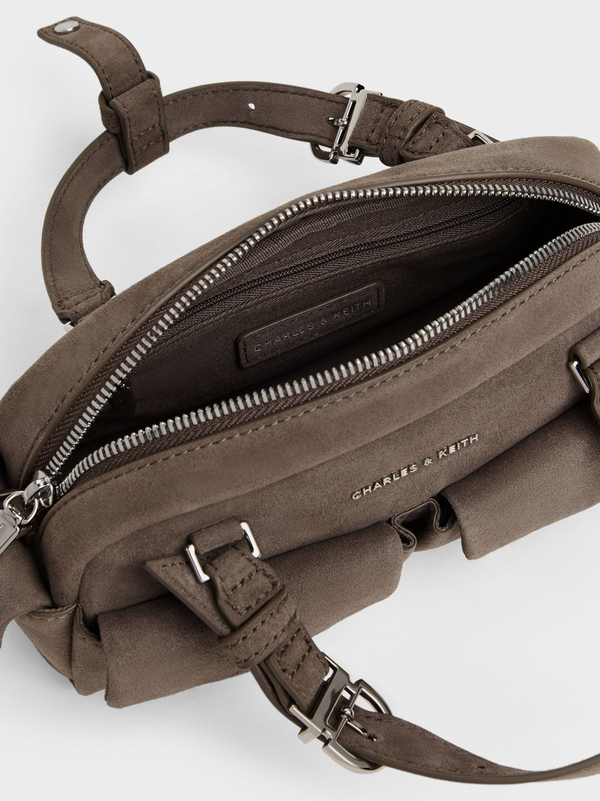 CHARLES & KEITH Featured / Rachel Multi-Pocket Bowling Bag - Stone Grey