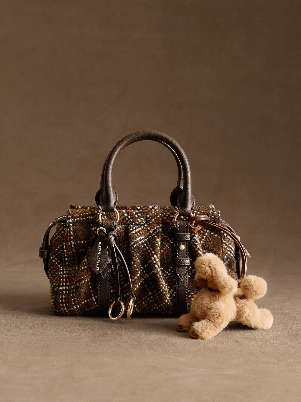 CHARLES & KEITH Customer Favorite / Britton Checkered Top Handle Tote Bag - Multi