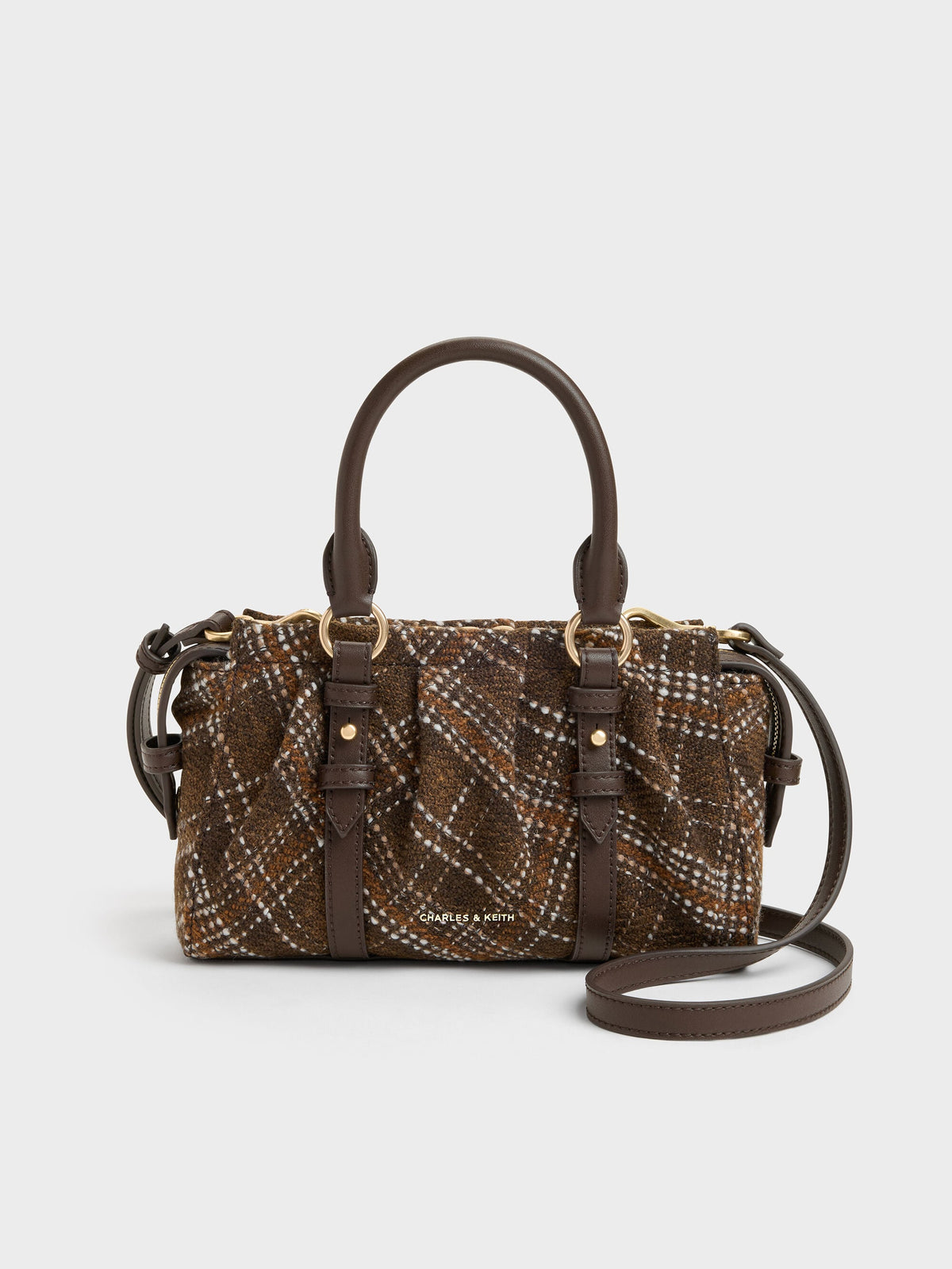 CHARLES & KEITH Customer Favorite / Britton Checkered Top Handle Tote Bag - Multi