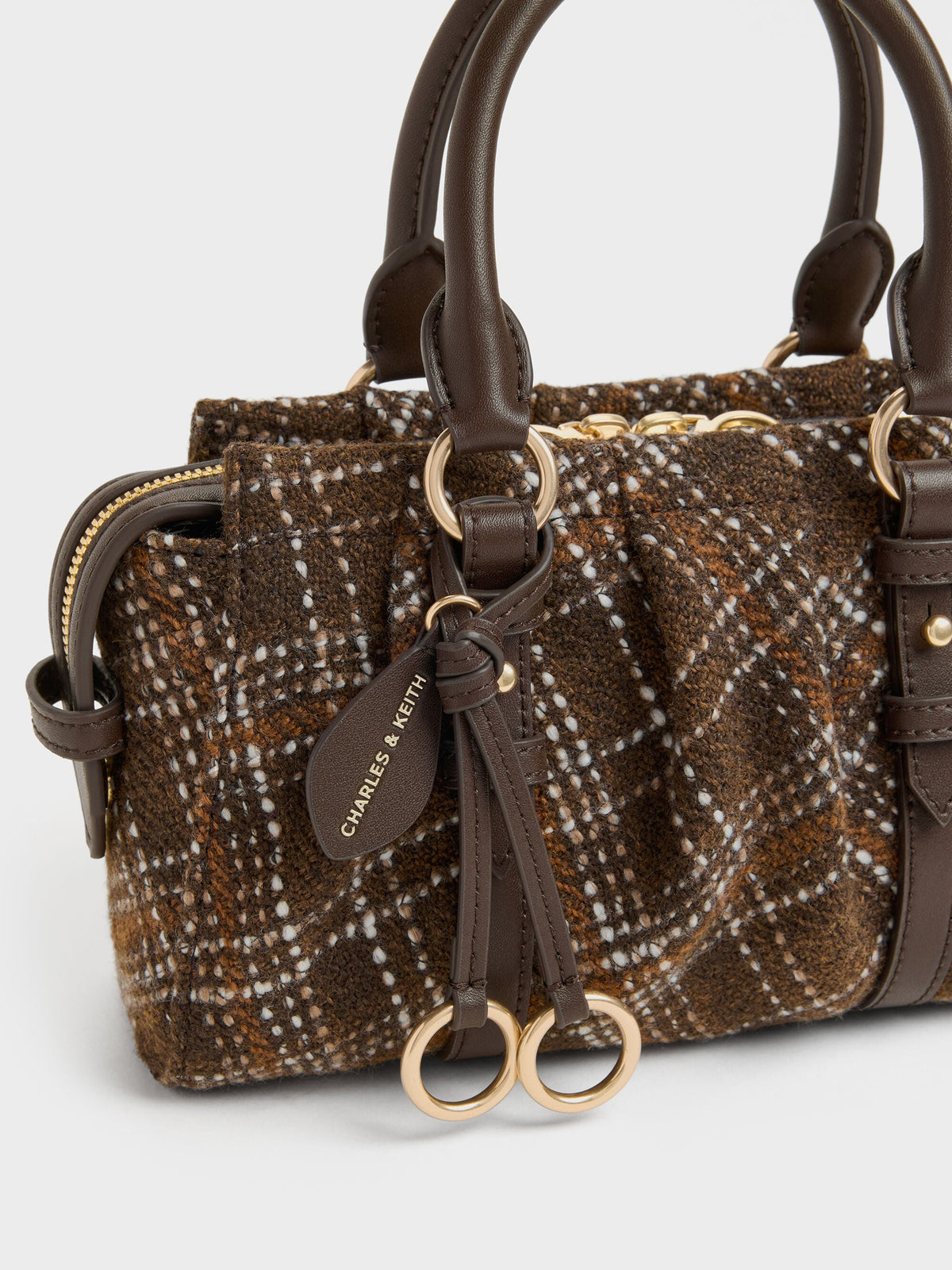 CHARLES & KEITH Customer Favorite / Britton Checkered Top Handle Tote Bag - Multi