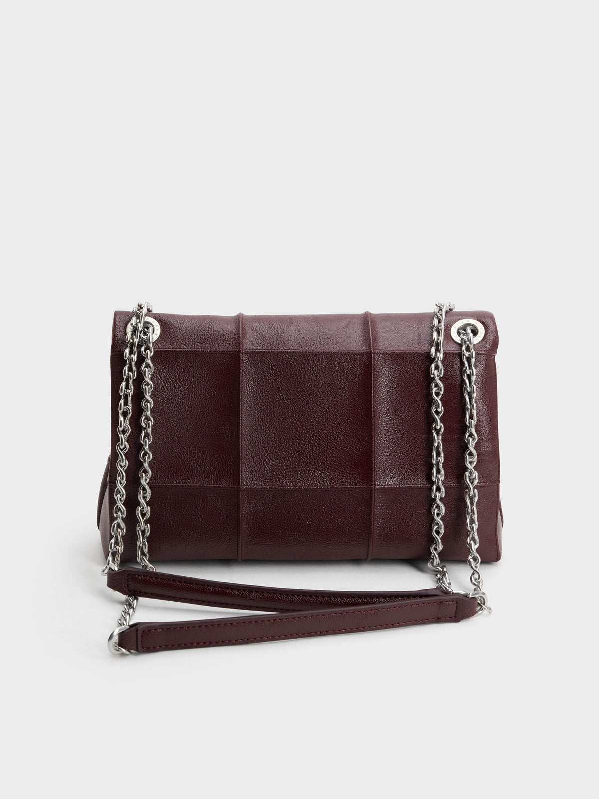 CHARLES & KEITH Exclusive / Delfina Quilted Chain-Strap Shoulder Bag - Wineberry Red