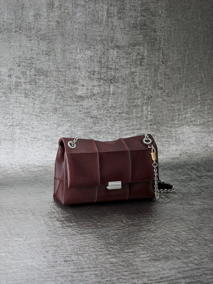 CHARLES & KEITH Exclusive / Delfina Quilted Chain-Strap Shoulder Bag - Wineberry Red