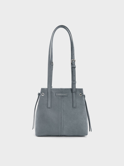 CHARLES & KEITH Customer Favorite / Noane Elongated-Handle Tote Bag - Smoky Blue