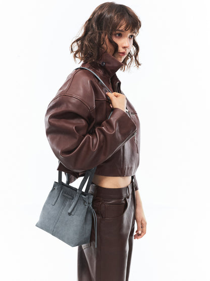 CHARLES & KEITH Customer Favorite / Noane Elongated-Handle Tote Bag - Smoky Blue