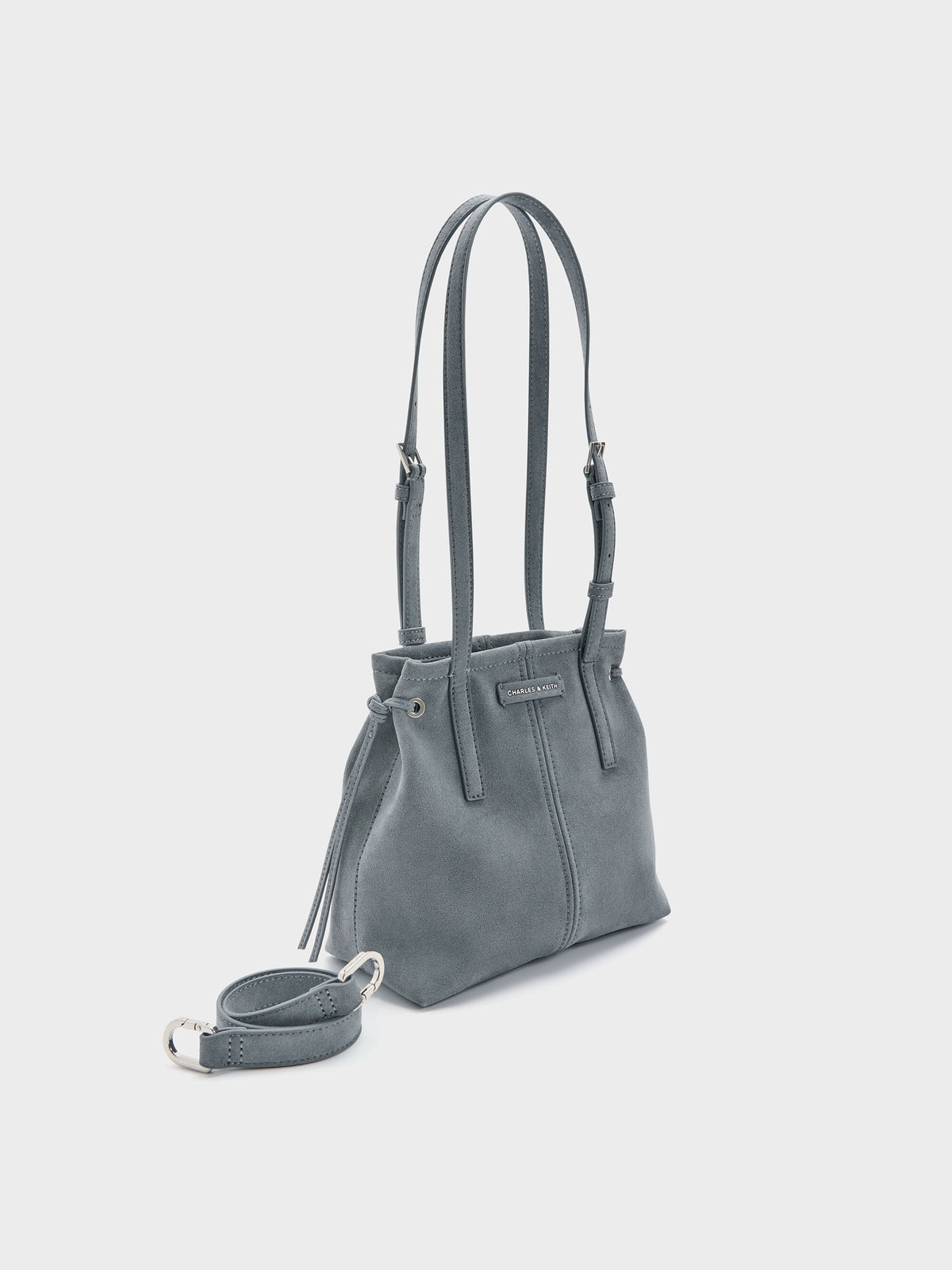 CHARLES & KEITH Customer Favorite / Noane Elongated-Handle Tote Bag - Smoky Blue