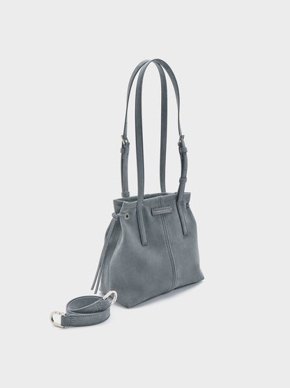 CHARLES & KEITH Customer Favorite / Noane Elongated-Handle Tote Bag - Smoky Blue