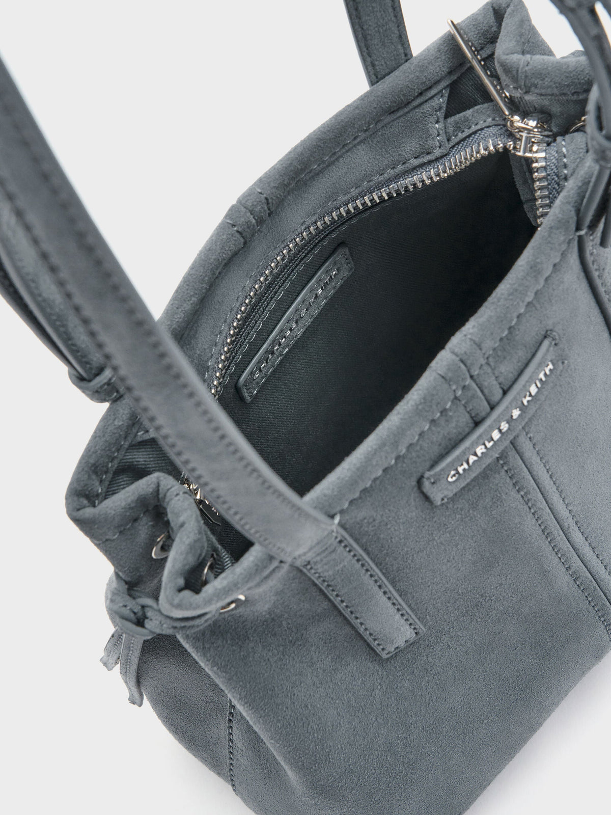 CHARLES & KEITH Customer Favorite / Noane Elongated-Handle Tote Bag - Smoky Blue