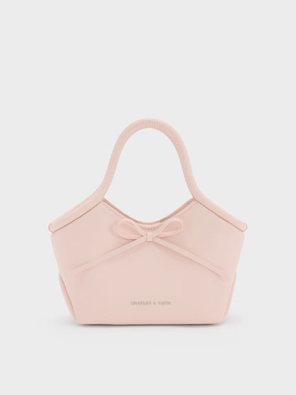 CHARLES & KEITH Hot Sale / Hazel Bow Tubular Top Handle Bag - Soft Pink