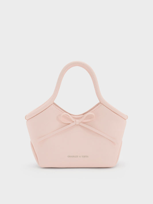 CHARLES & KEITH Hot Sale / Hazel Bow Tubular Top Handle Bag - Soft Pink