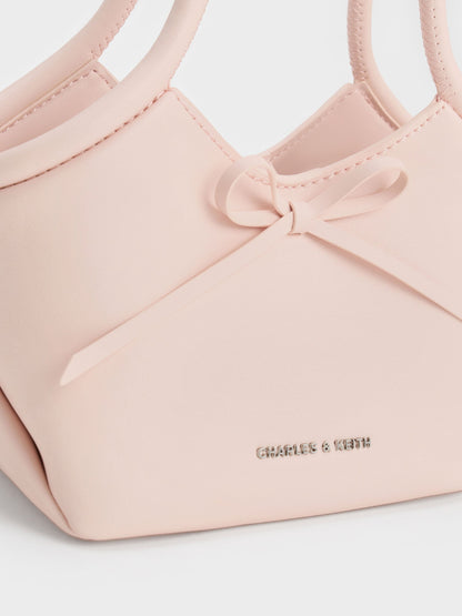 CHARLES & KEITH Hot Sale / Hazel Bow Tubular Top Handle Bag - Soft Pink