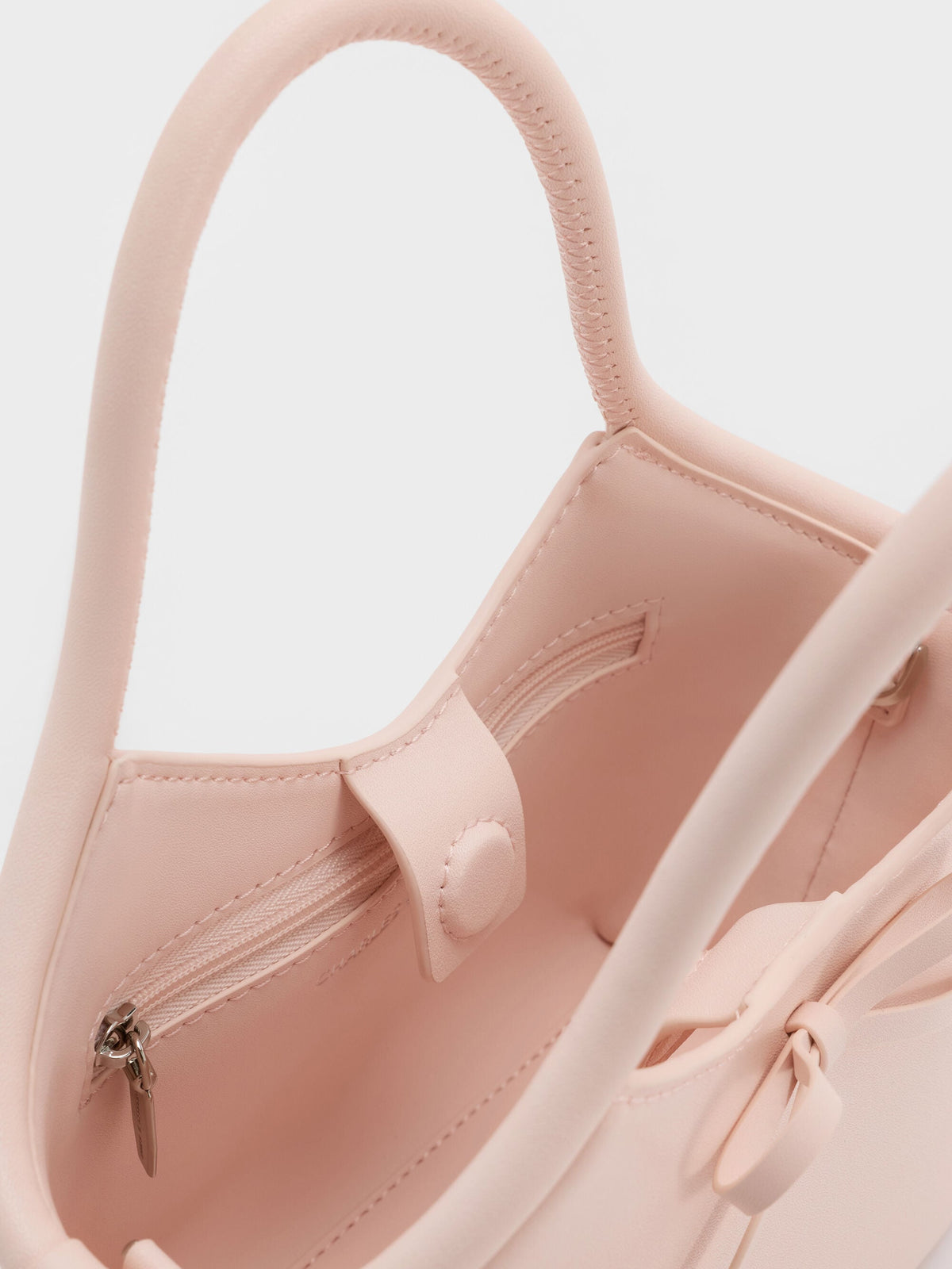 CHARLES & KEITH Hot Sale / Hazel Bow Tubular Top Handle Bag - Soft Pink