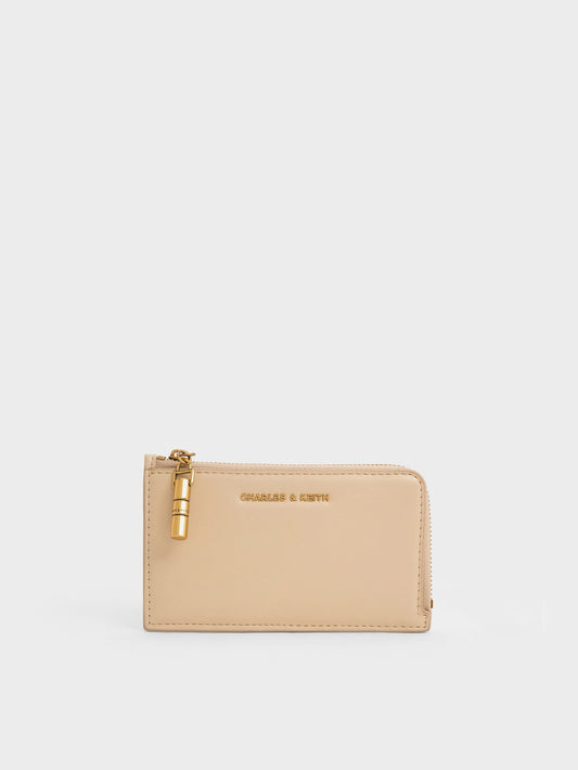 CHARLES & KEITH Featured / Cesia Zip-Around Card Holder - Sand Beige
