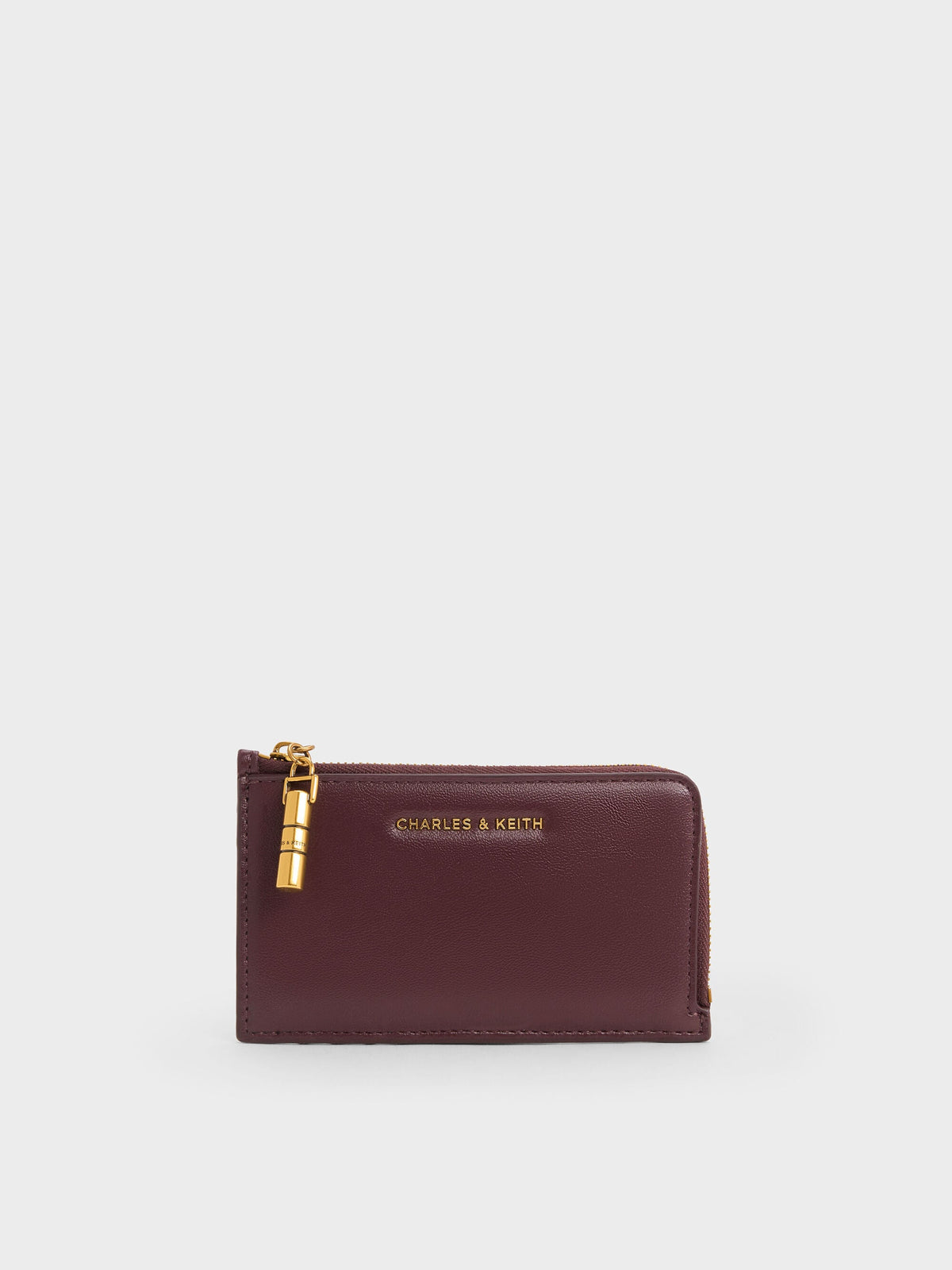 CHARLES & KEITH Trusted / Cesia Zip-Around Card Holder - Wineberry Red