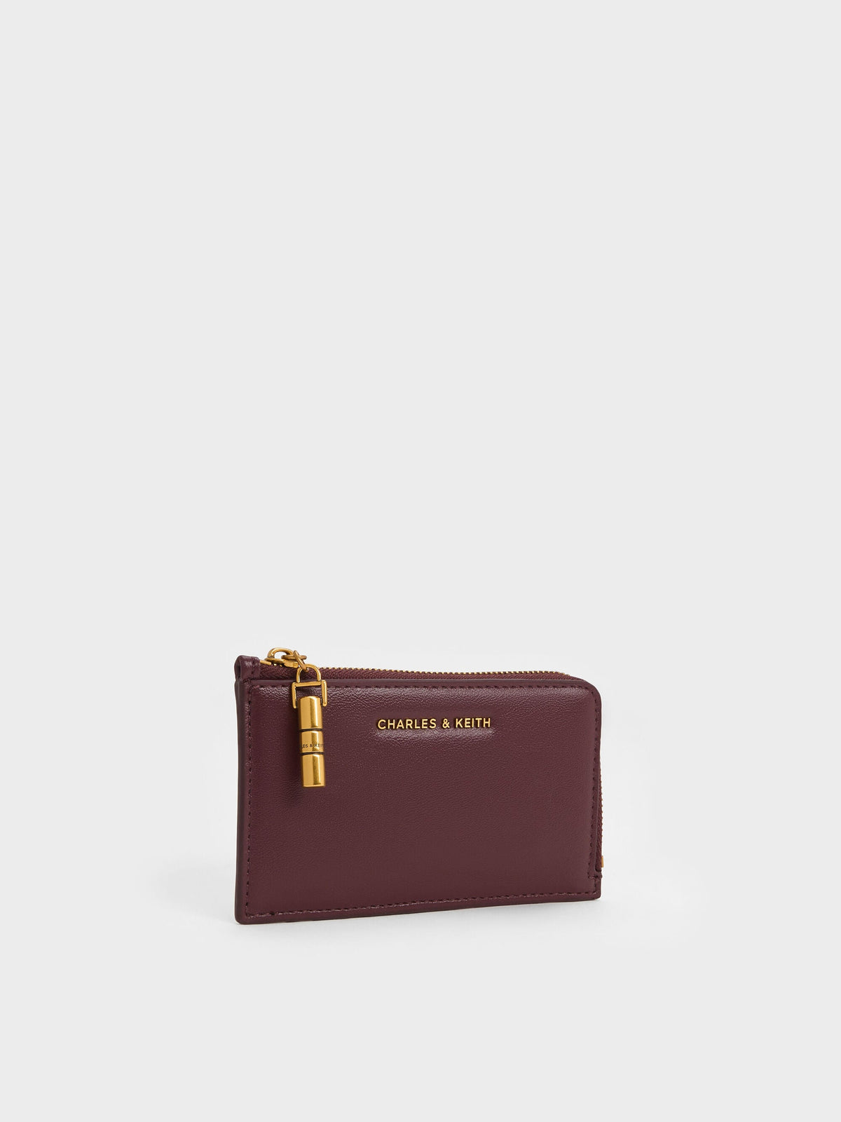 CHARLES & KEITH Trusted / Cesia Zip-Around Card Holder - Wineberry Red
