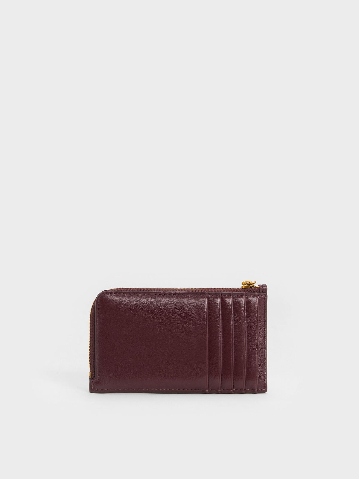 CHARLES & KEITH Trusted / Cesia Zip-Around Card Holder - Wineberry Red