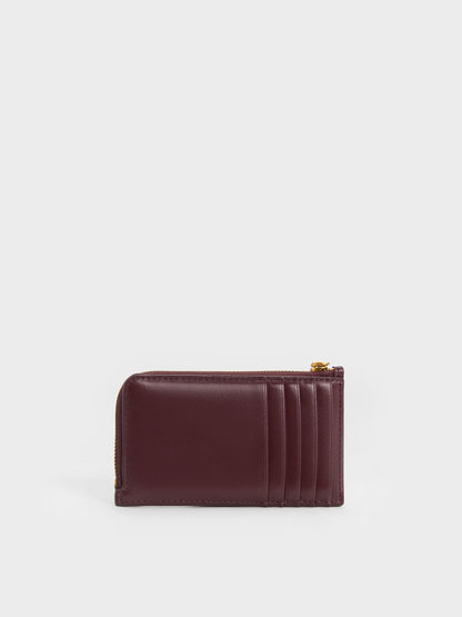 CHARLES & KEITH Trusted / Cesia Zip-Around Card Holder - Wineberry Red
