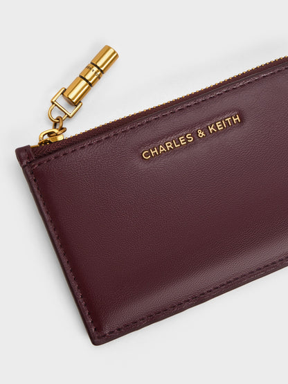 CHARLES & KEITH Trusted / Cesia Zip-Around Card Holder - Wineberry Red