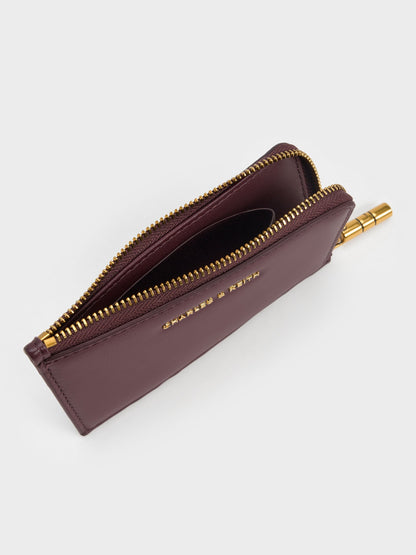 CHARLES & KEITH Trusted / Cesia Zip-Around Card Holder - Wineberry Red