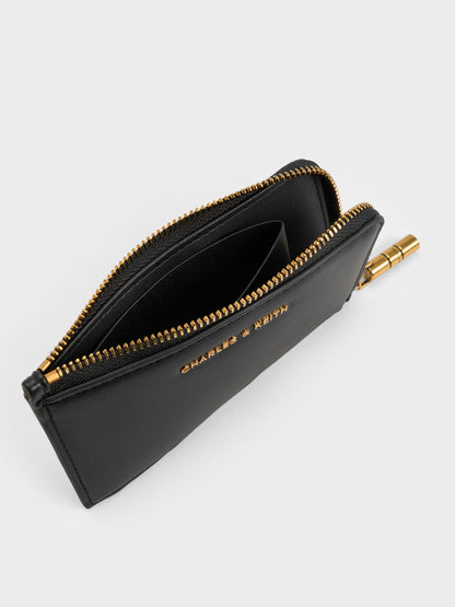 CHARLES & KEITH Customer Favorite / Cesia Zip-Around Card Holder - Black